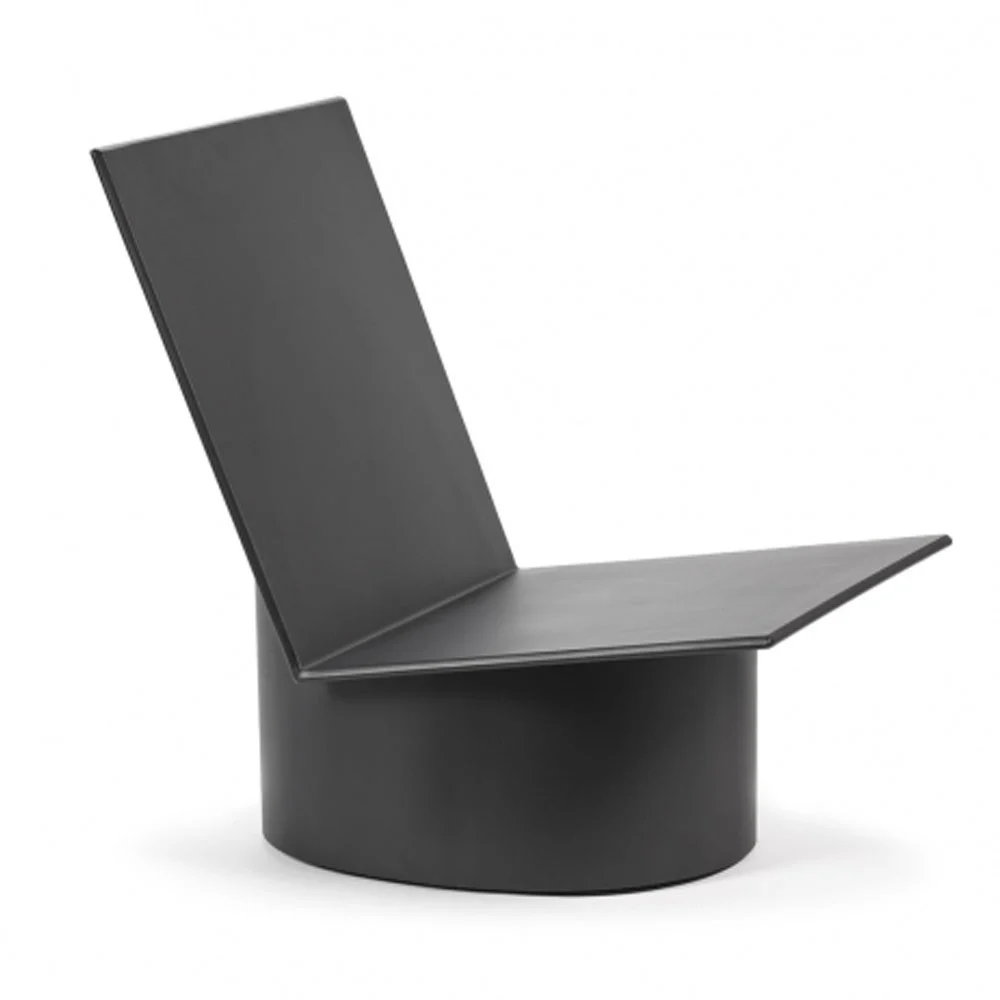 Sedia bassa Valérie in metallo nero