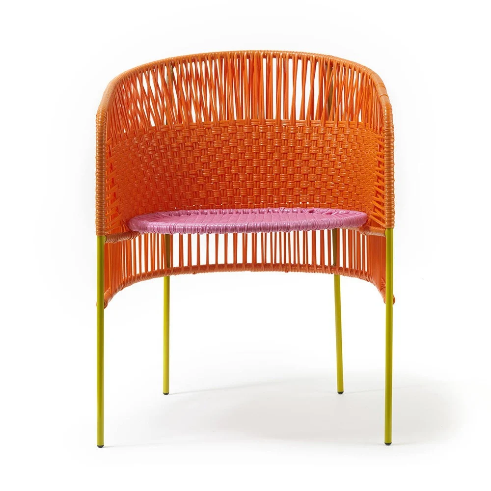 Sedia Caribe arancione / rosa / curry