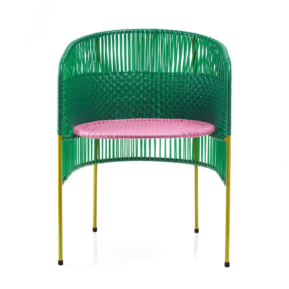 Sedia Caribe verde / rosa / curry