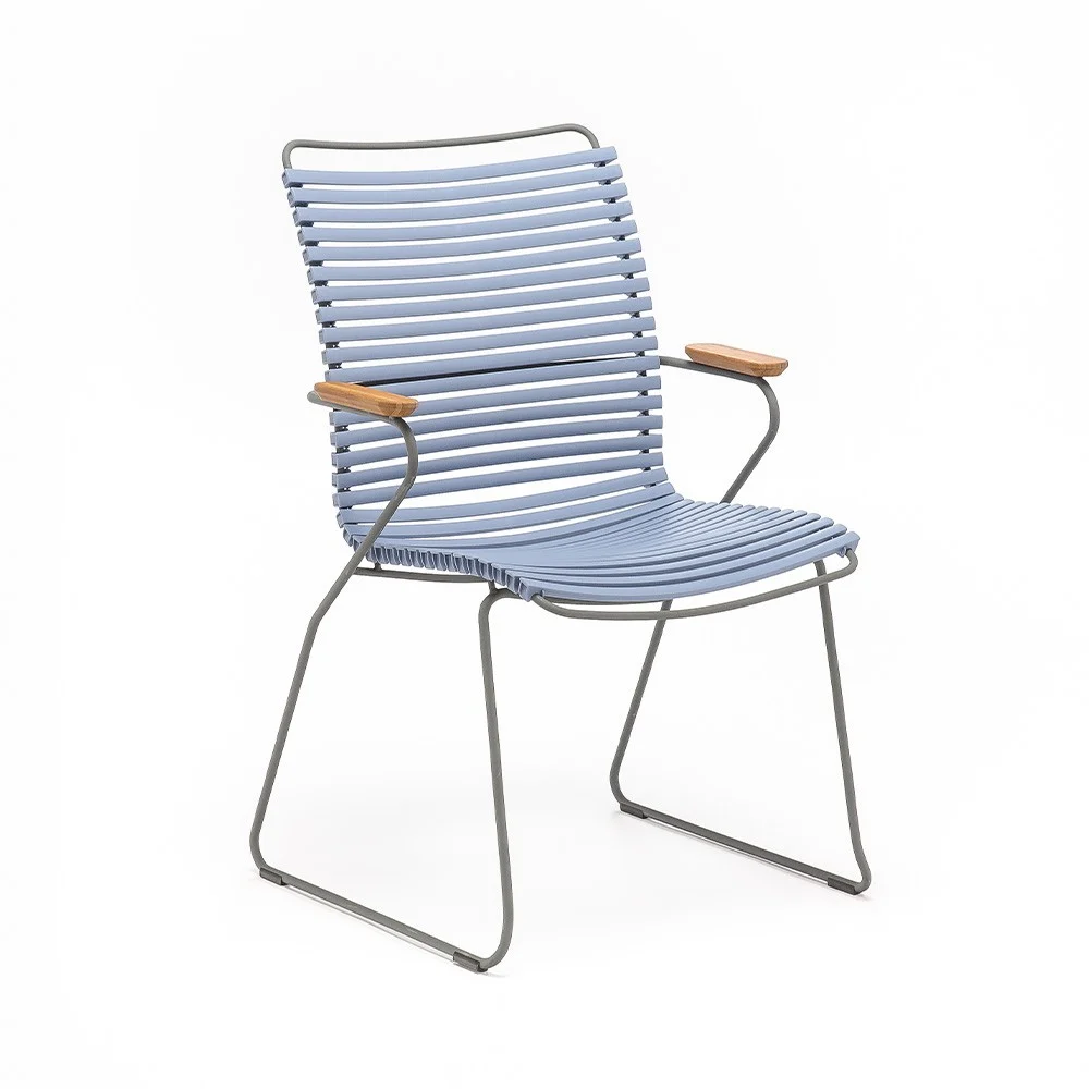 Sedia Click con schienale alto blu piccione