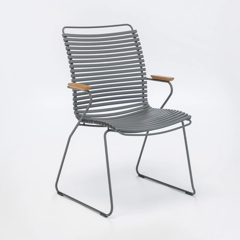 Sedia Click con schienale alto grigio scuro