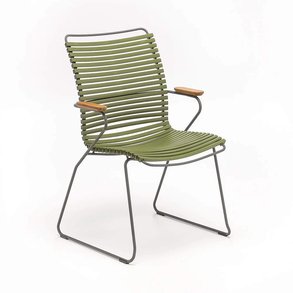 Sedia Click con schienale alto verde oliva