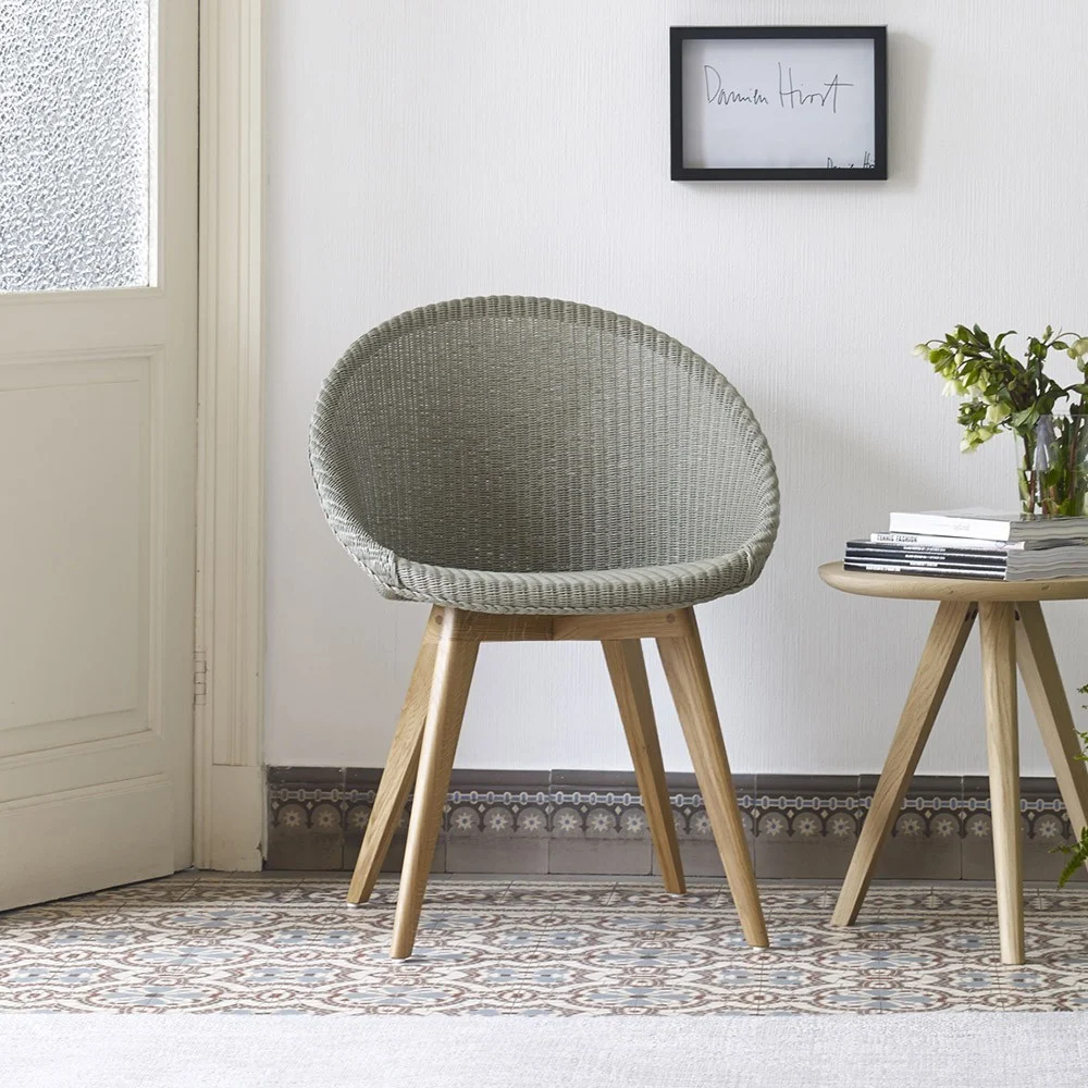Sedia Joe con base in rovere
