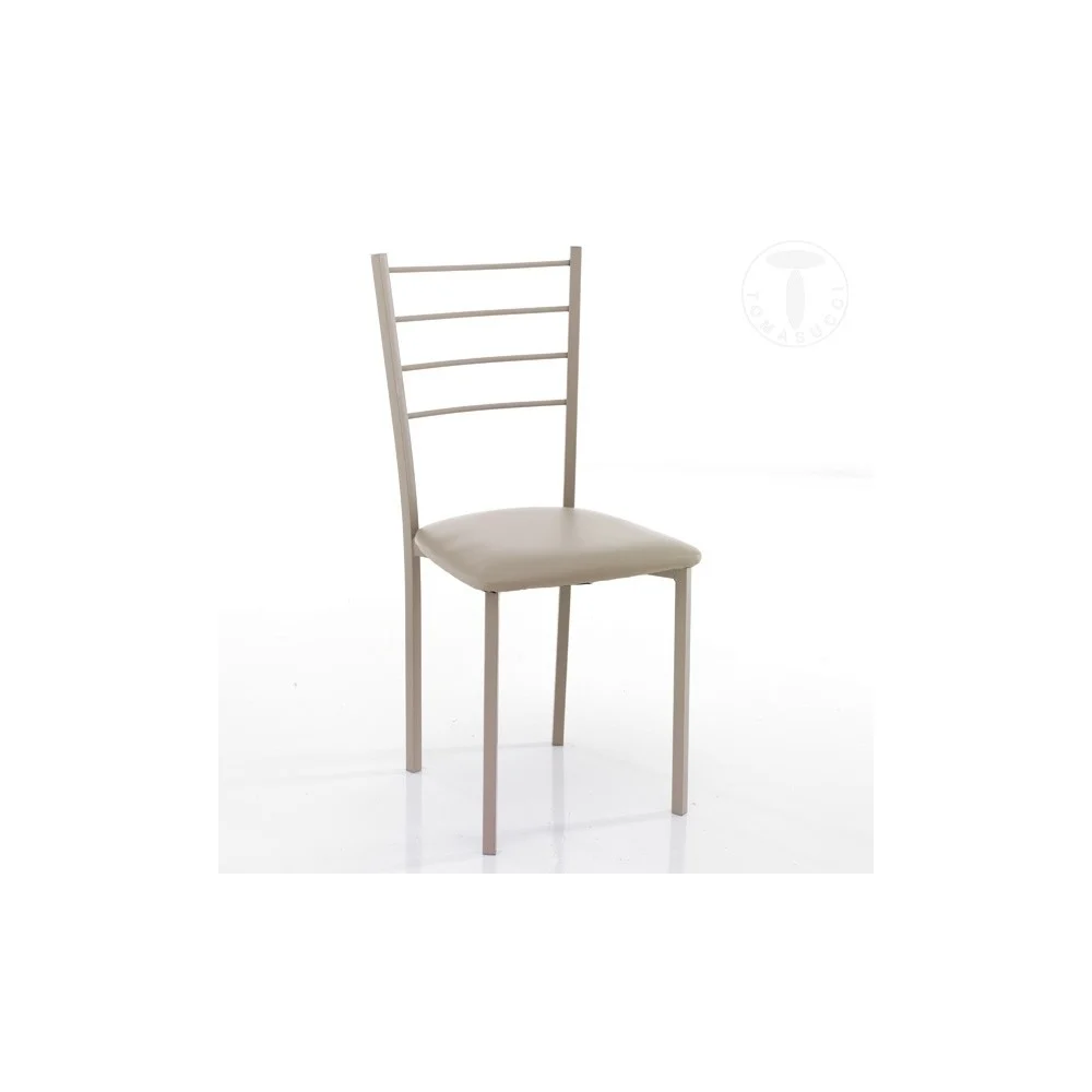 Tomasucci Just sedia moderna in metallo e rivestimento in pelle sintetica