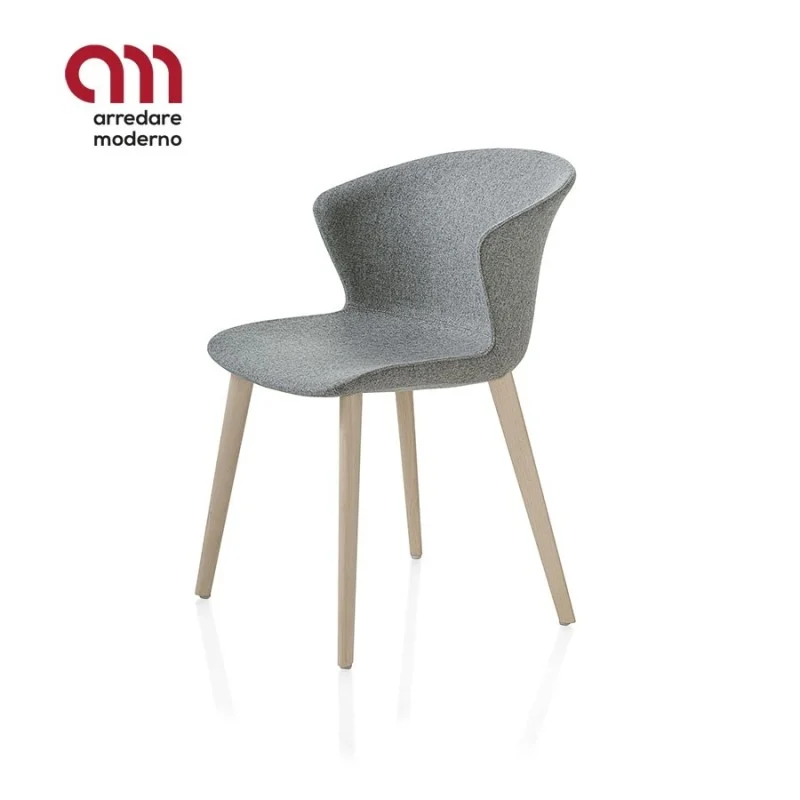 Sedia Kicca Plus Kastel gambe in legno