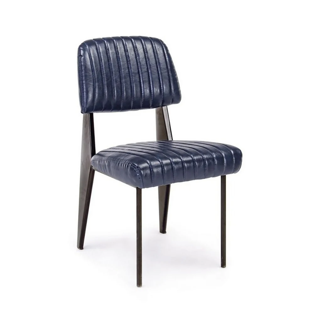 Bizzotto sedia vintage Nelly con struttura in metallo e rivestita in ecopelle