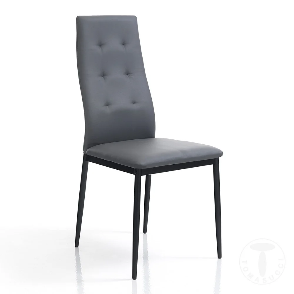 Tomasucci Nina sedia moderna con struttura in metallo e rivestimento in pelle sintetica
