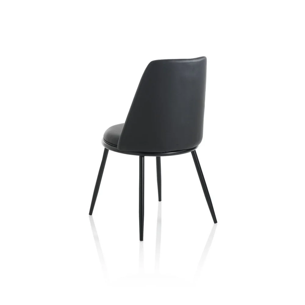 Sedia da pranzo Snap in metallo e rivestita in similpelle disponibile in due diverse finiture