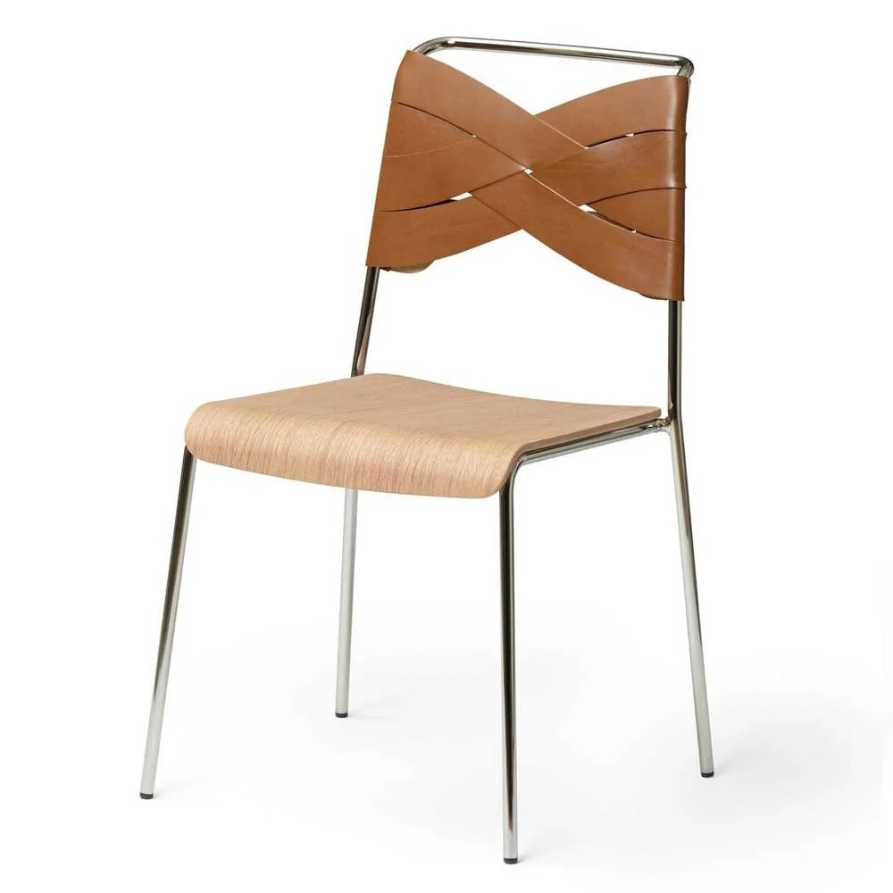 Sedia torso rovere e cognac