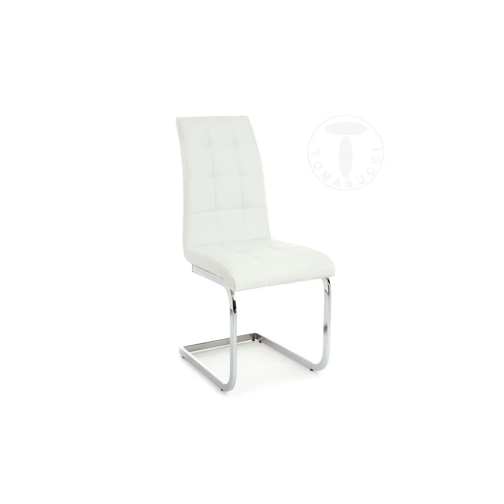 Tomasucci Cozy sedia con struttura in metallo a slitta e rivestita in pelle sintetica