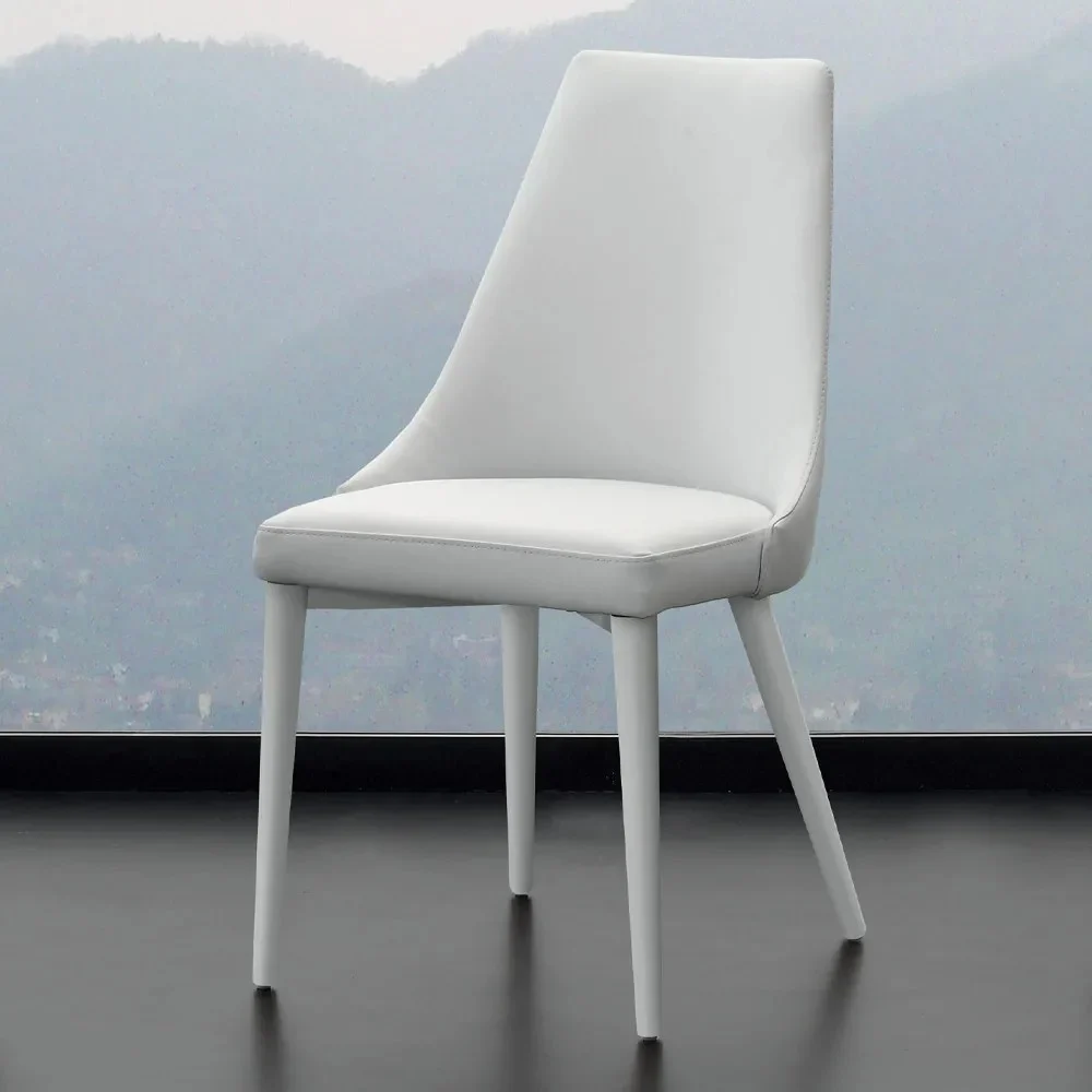 Sedia imbottita Sinfonia in ecopelle con gambe rivestite – La Seggiola