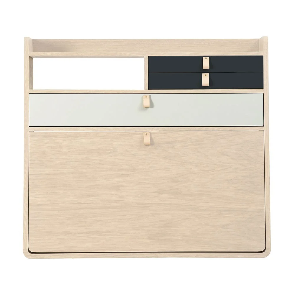 Segretario da parete Gaston 80 cm rovere - grigio chiaro e grigio ardesia