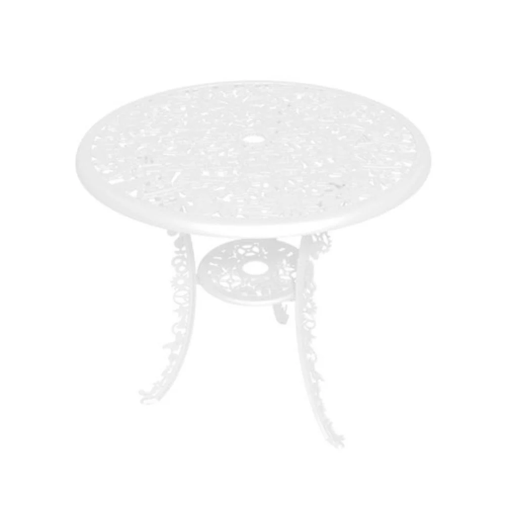 Seletti Industry Round Table tavolino da giardino in alluminio disegnato da Studio Job