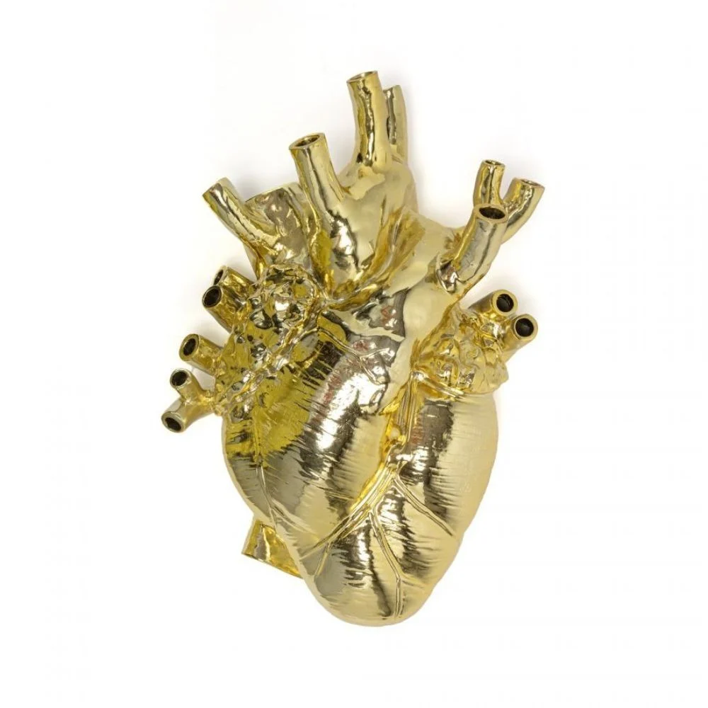 Seletti Love in Bloom Gian Gold vaso disegnato da Marcantonio in fibra di vetro