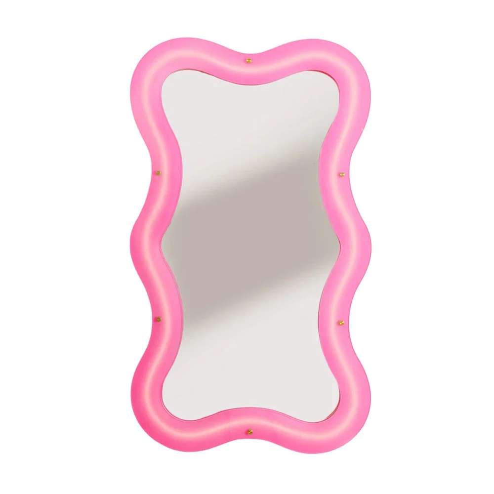 Seletti Supercurve Mirror Tiny Tall specchio luminoso con cornice ondulata