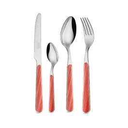 ABETE ROSA CORALLO SET POSATE 24 PEZZI