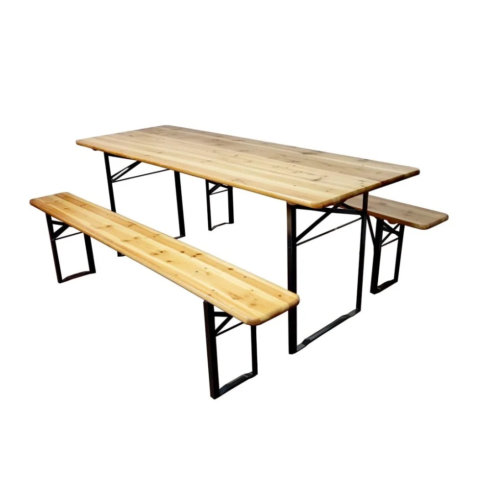 Set birreria compreso di tavolo 200 x 70 e due panche 200 x 25