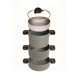 LE IMPILABILI SET PENTOLE SALVASPAZIO 5 PZ GRANITIUM