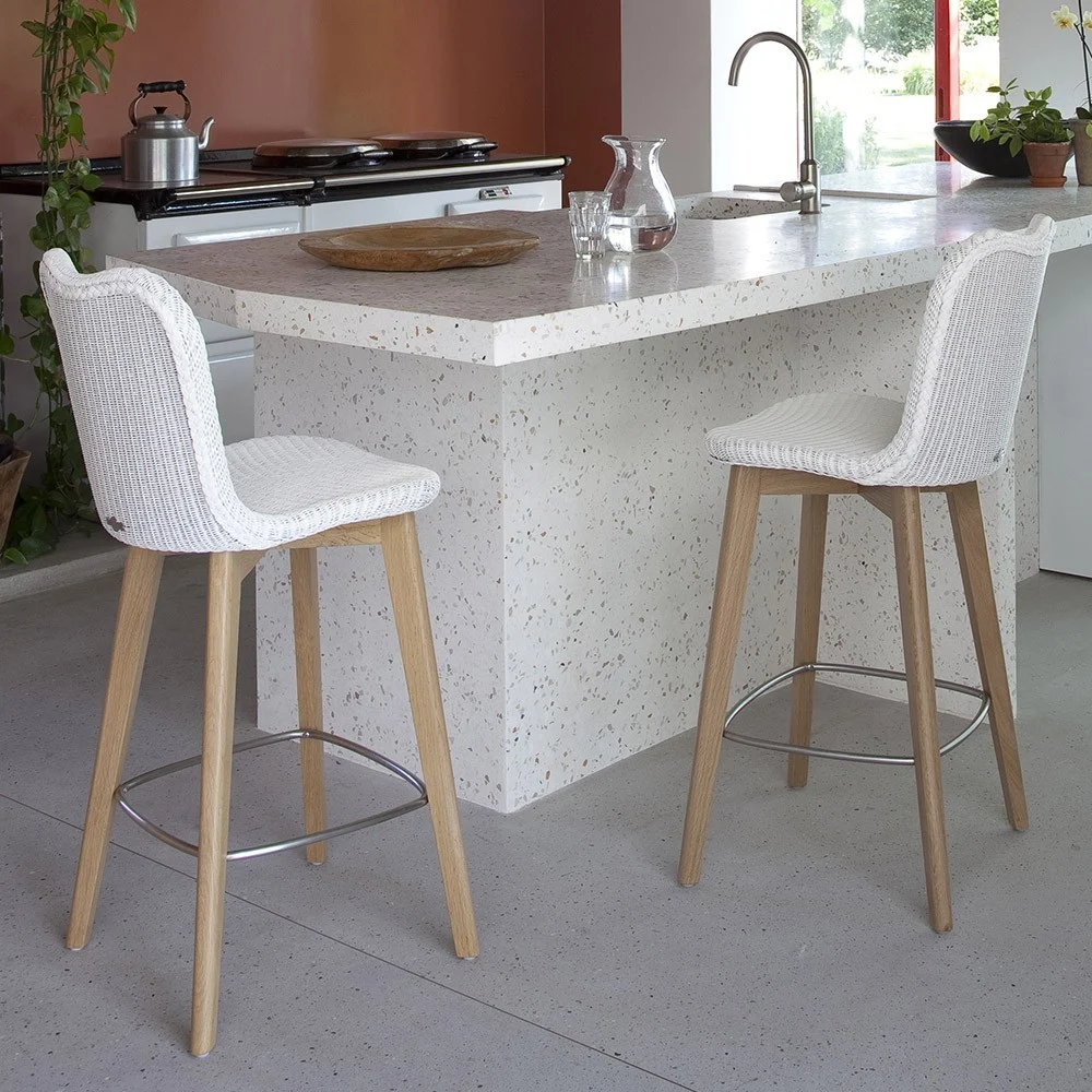 Sgabello bar Lily con base in rovere H101 cm