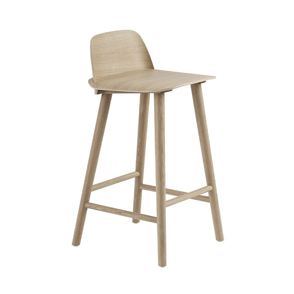 Sgabello Nerd rovere naturale H79 cm
