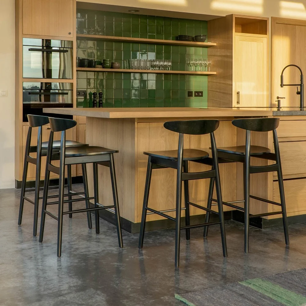 Sgabello Teo nero H102 cm