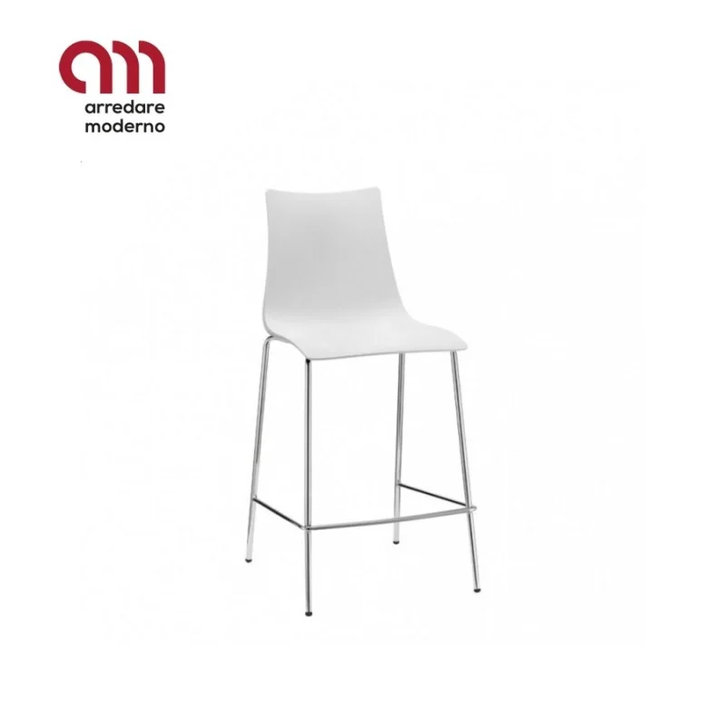 Sgabello Zebra Tecnopolimero Scab telaio cromato