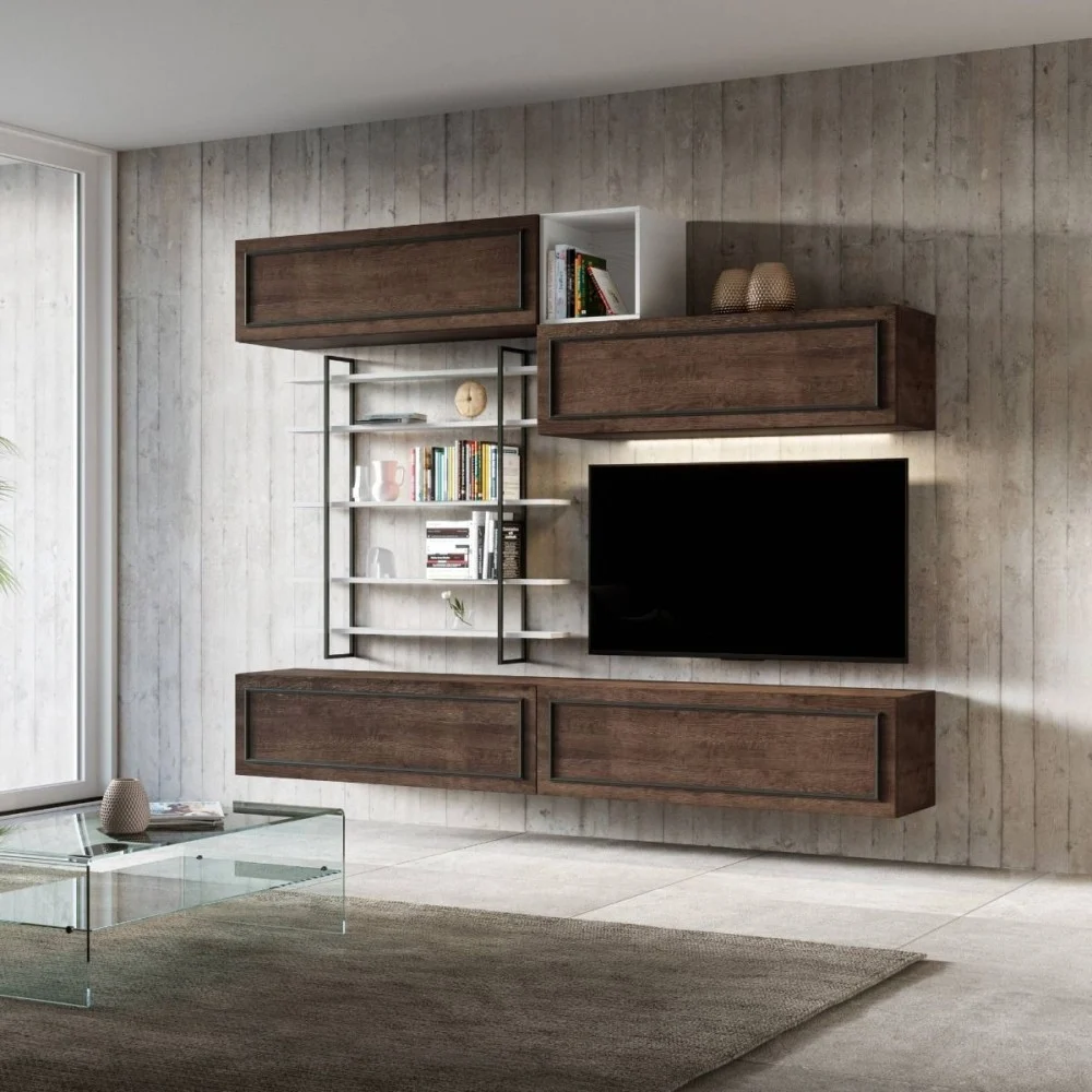 Soggiorno Isoka A01 Evo di Itamoby realizzato in legno melaminico con chiusure push-pull