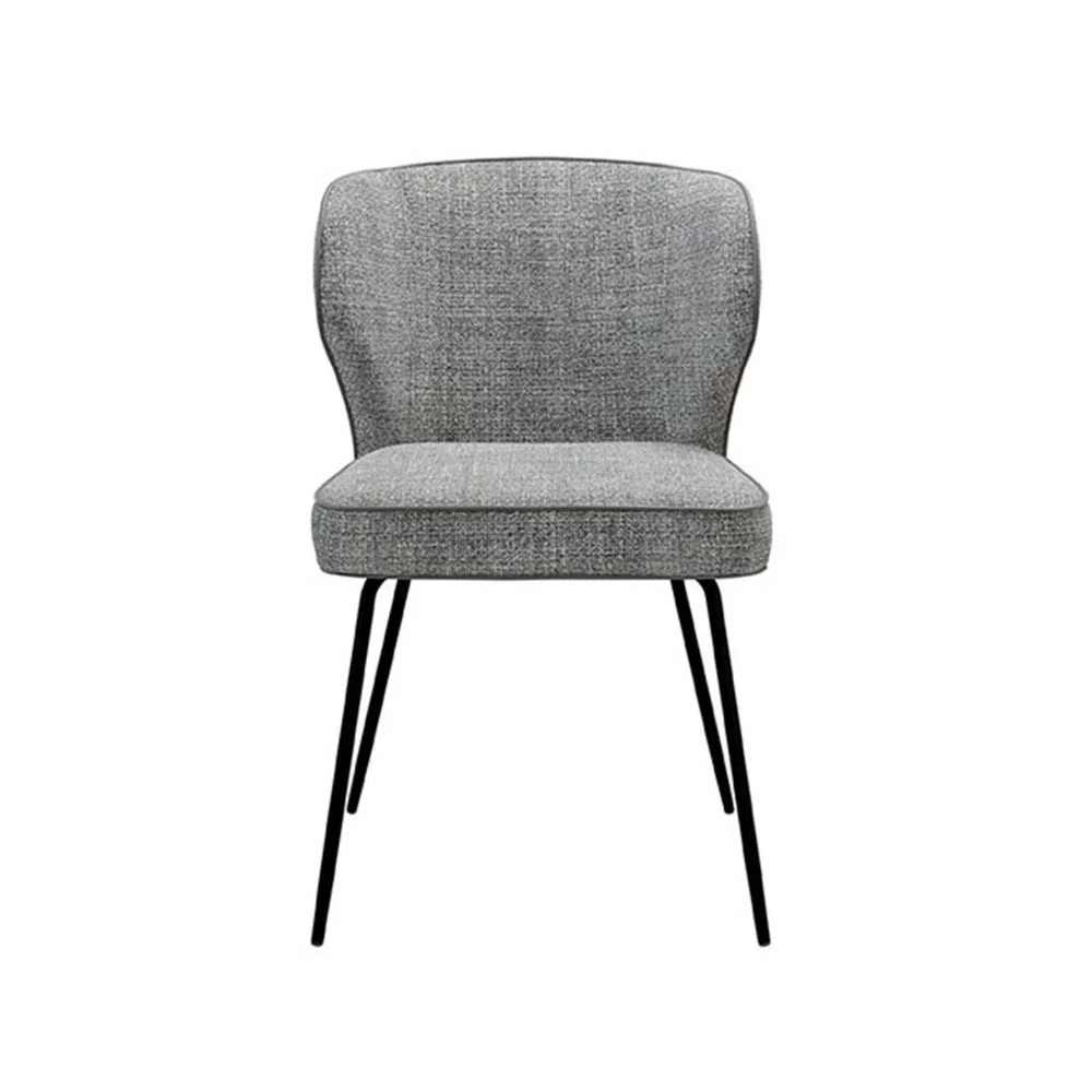 Somcasa sedia Mayra con schienale curvo e sedile imbottito, gambe in metallo nero