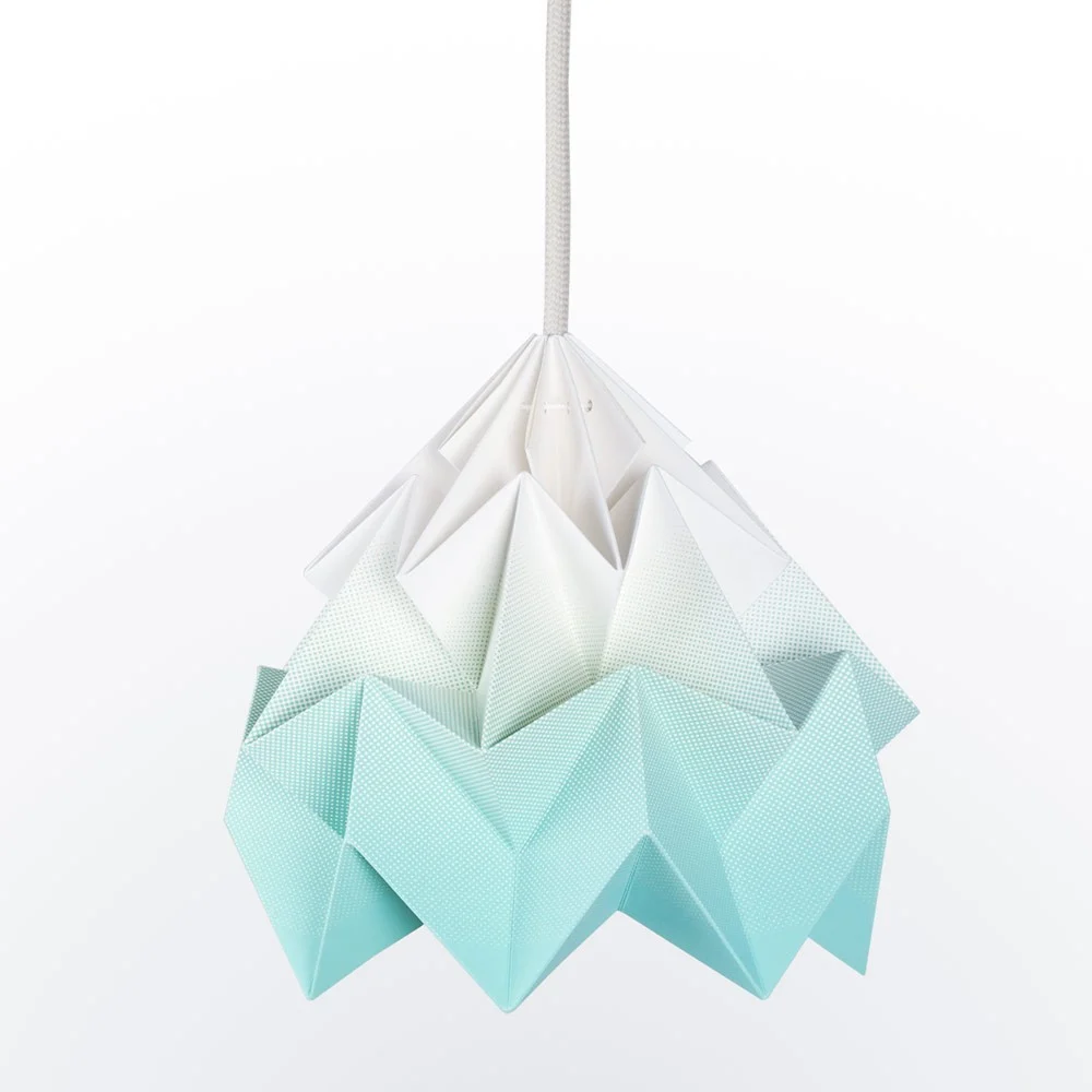 Sospensione in carta origami a gradiente menta falena