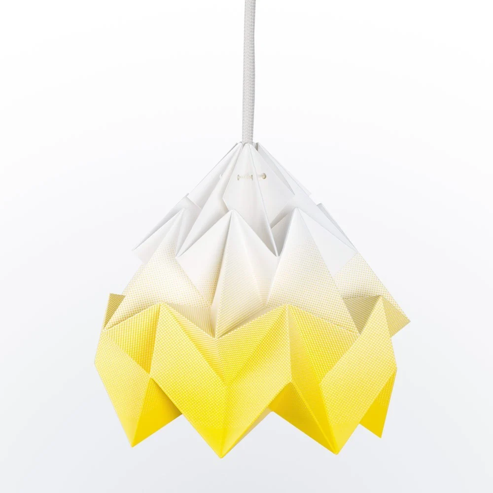 Sospensione origami in carta Moth giallo sfumato