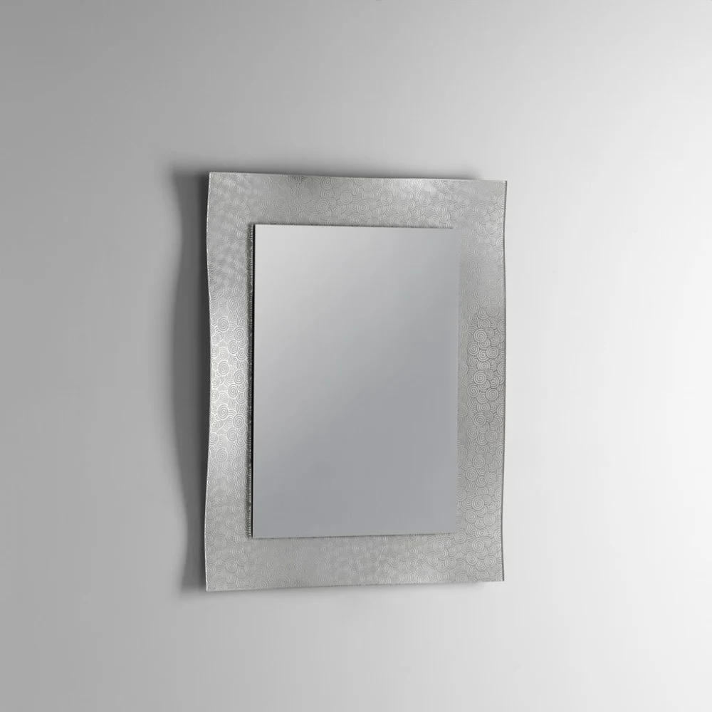 Specchio Frame con cornice in vetro fuso specchiata e argentata