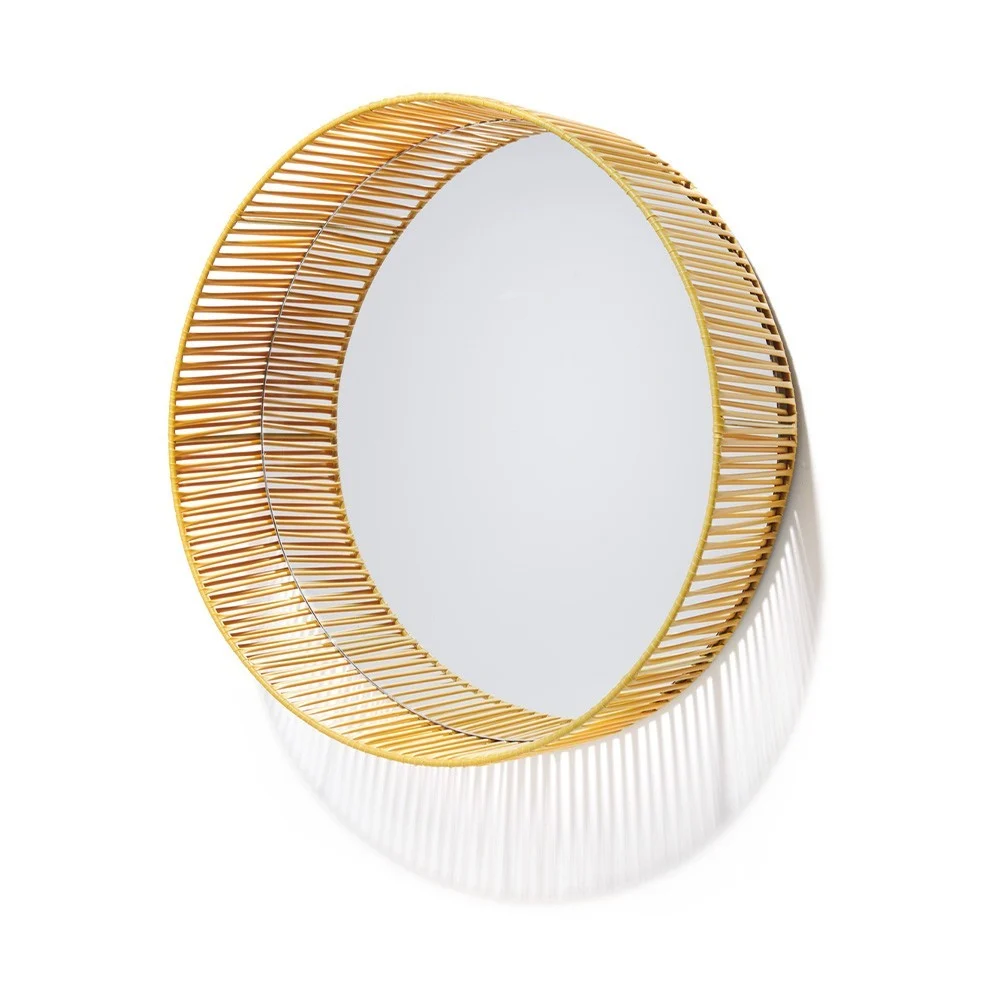 Specchio rotondo Cesta miele e sabbia