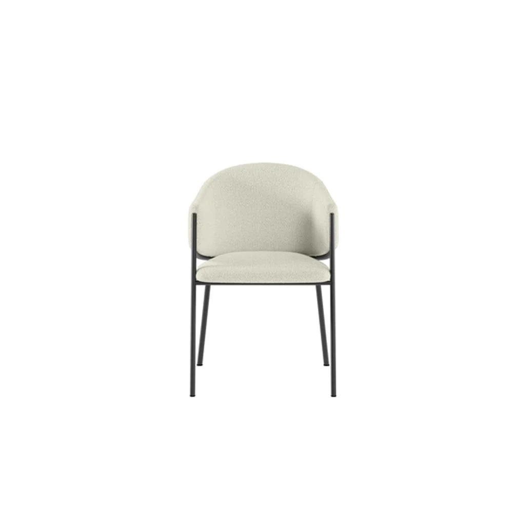 Stones Medea sedia imbottita in tessuto boucle easy-clean e telaio verniciato