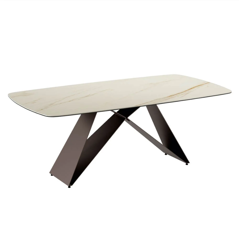 Stones Thanos tavolo in ceramica con struttura in metallo