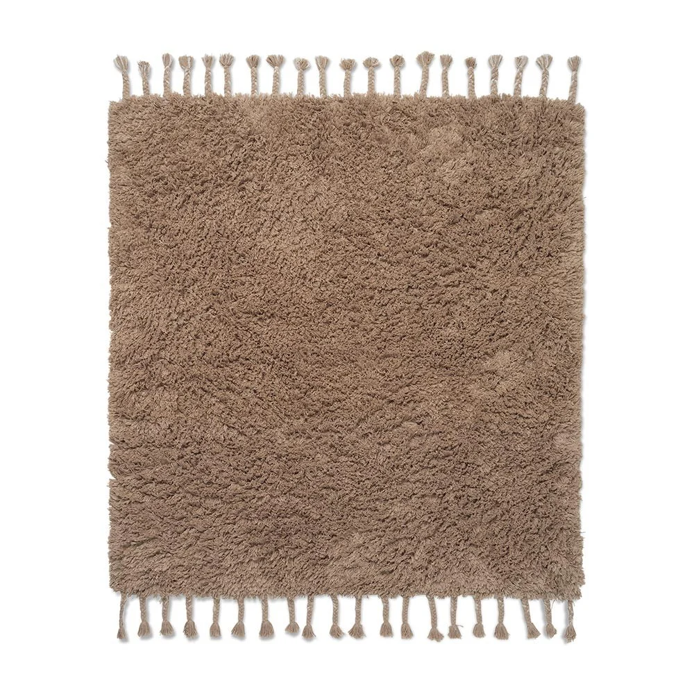 Tappeto a pelo alto ammassare pepe bianco 140 x 140 cm