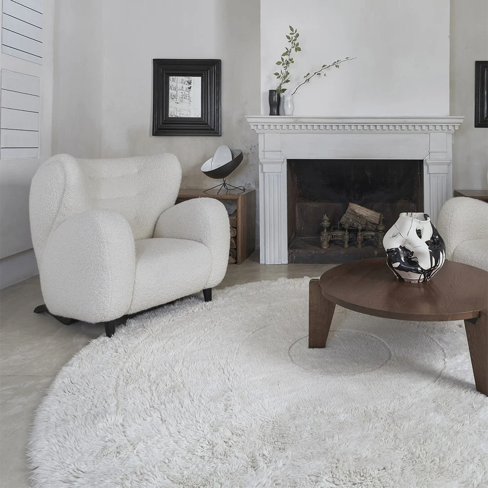 Tappeto in lana Arctic Circle Sheep bianco