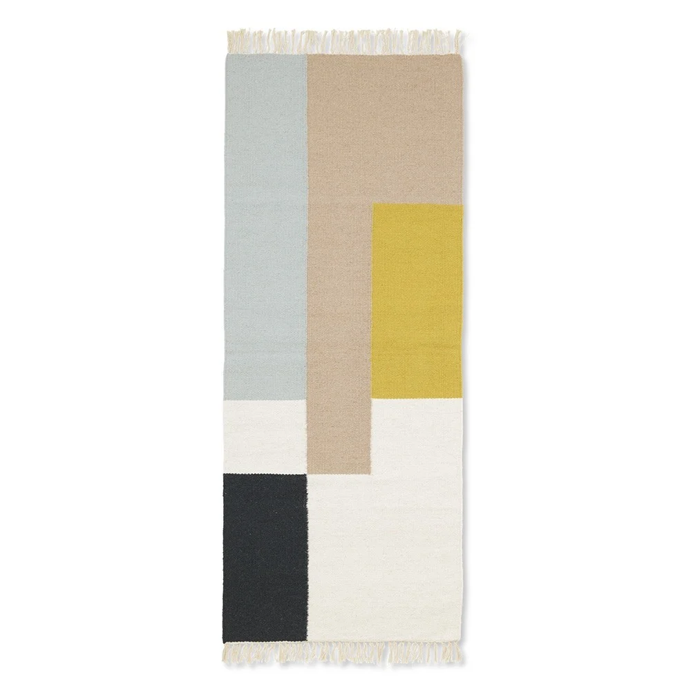 Tappeto Kelim Runner Squares 180 x 70 cm