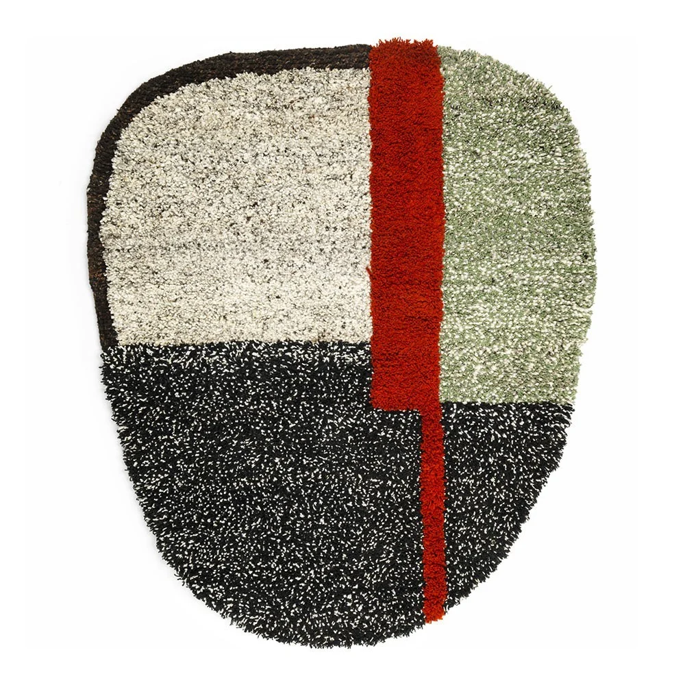 Tappeto Nudo S grigio / verde / nero