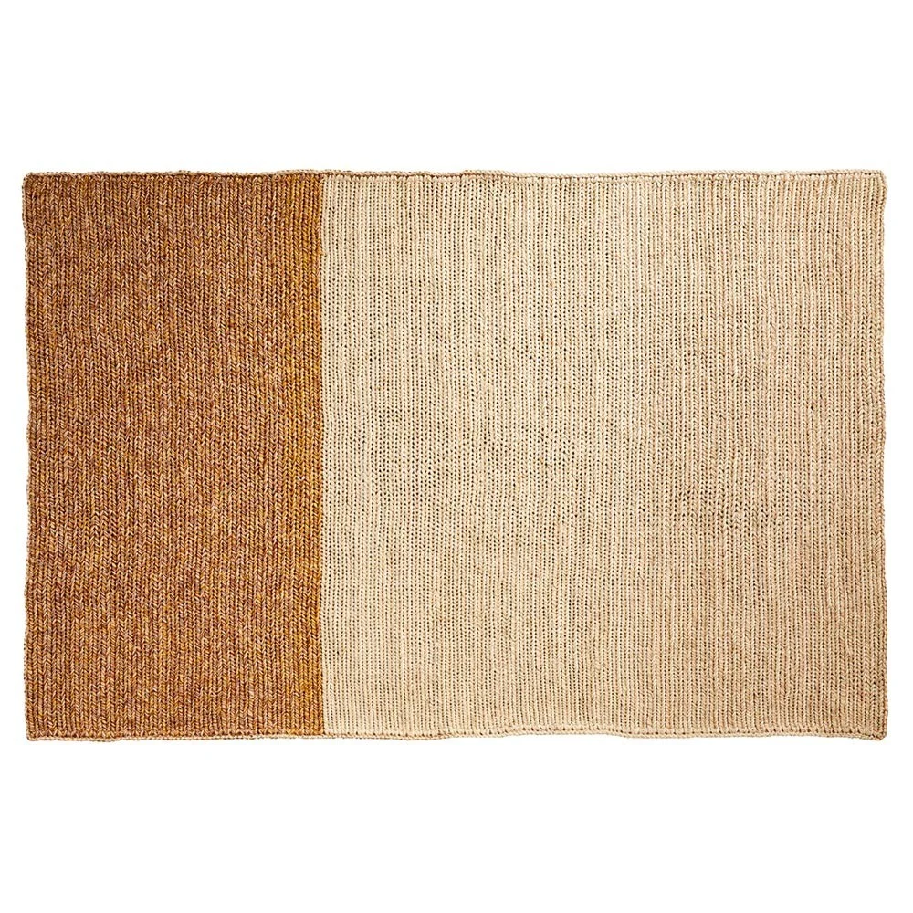 Tappeto Par rosa naturale e giallo terracotta S