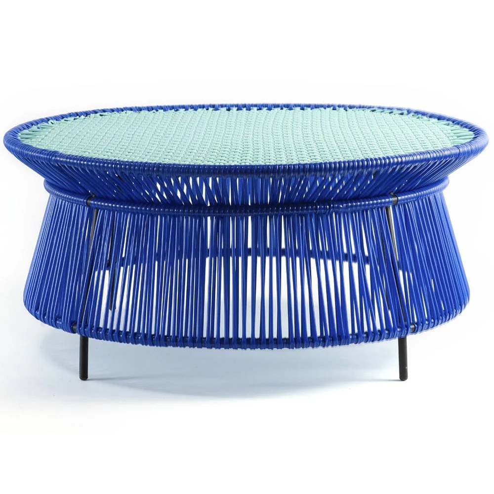 Tavolino Caribe blu, menta e nero