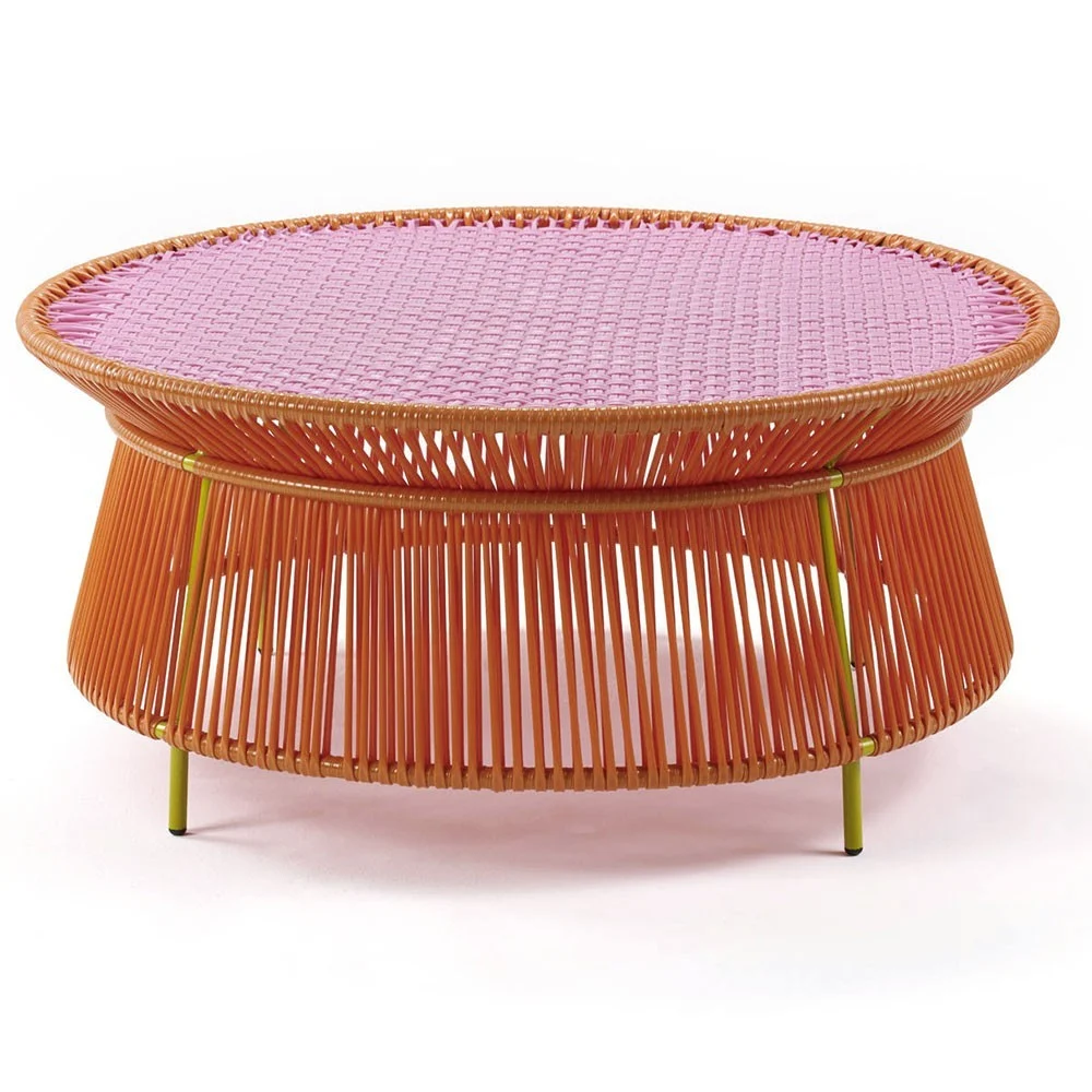 Tavolino da caffè arancione, rosa e curry Caribe