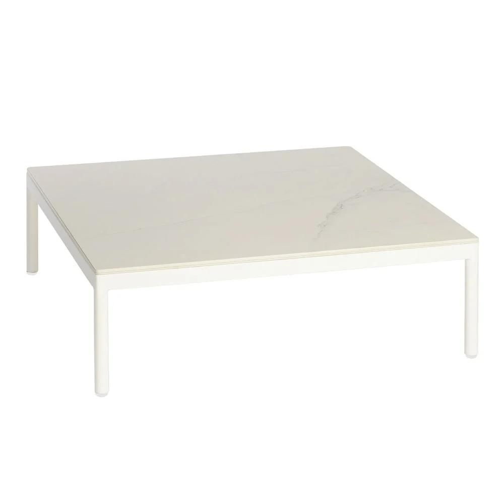 Tavolino in ceramica Riad 74x74cm bianco