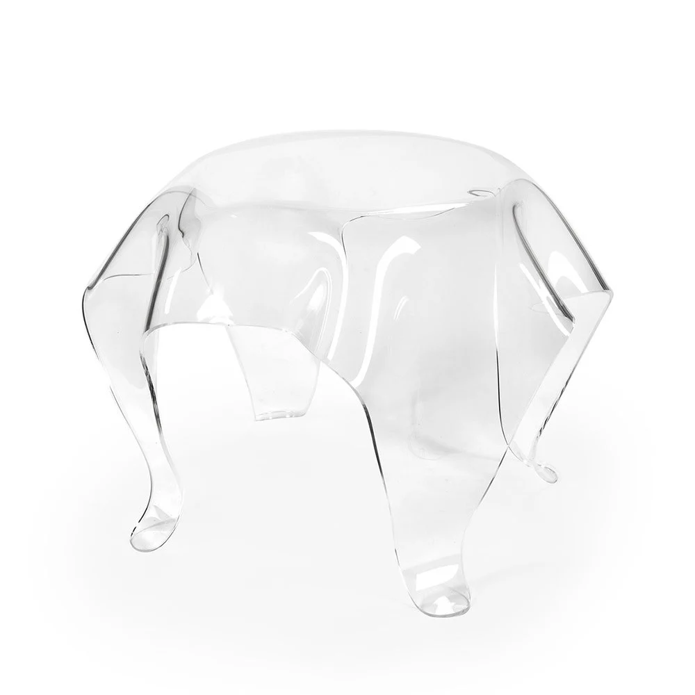 Tavolino in plexiglass Drappeggi di Iplex Design disponibile in varie finiture