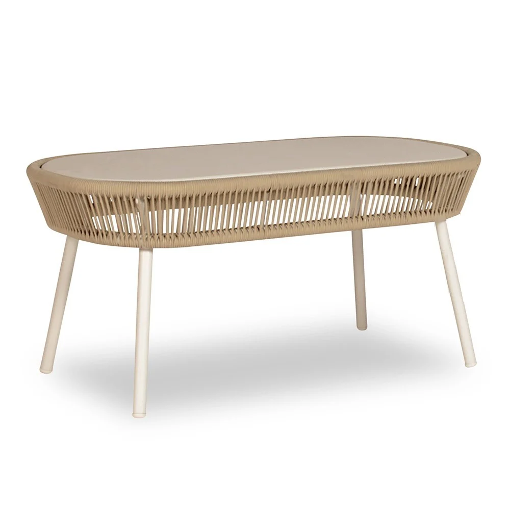 Tavolino Loop beige / bianco pietra