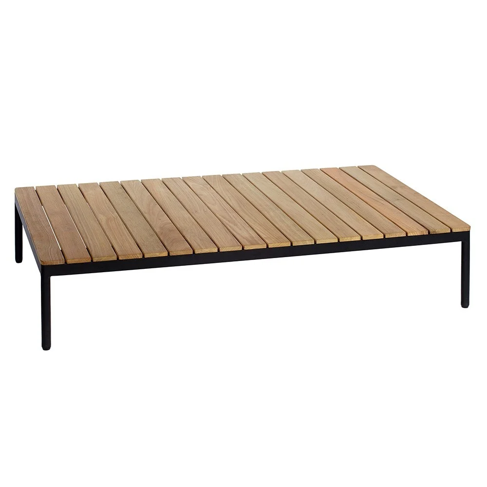 Tavolino rettangolare Riad in teak antracite