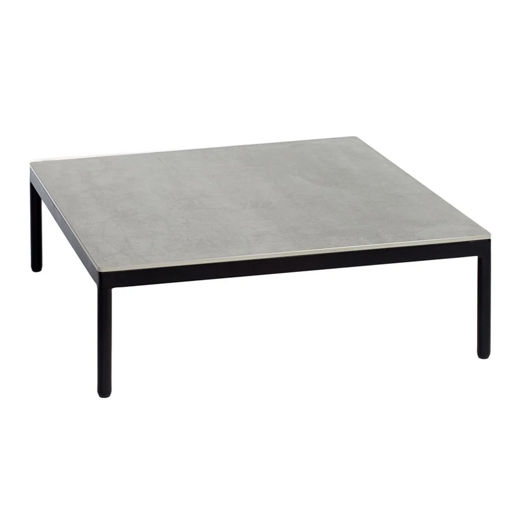 Tavolino Riad ceramica 74x74cm struttura antracite / piano grigio