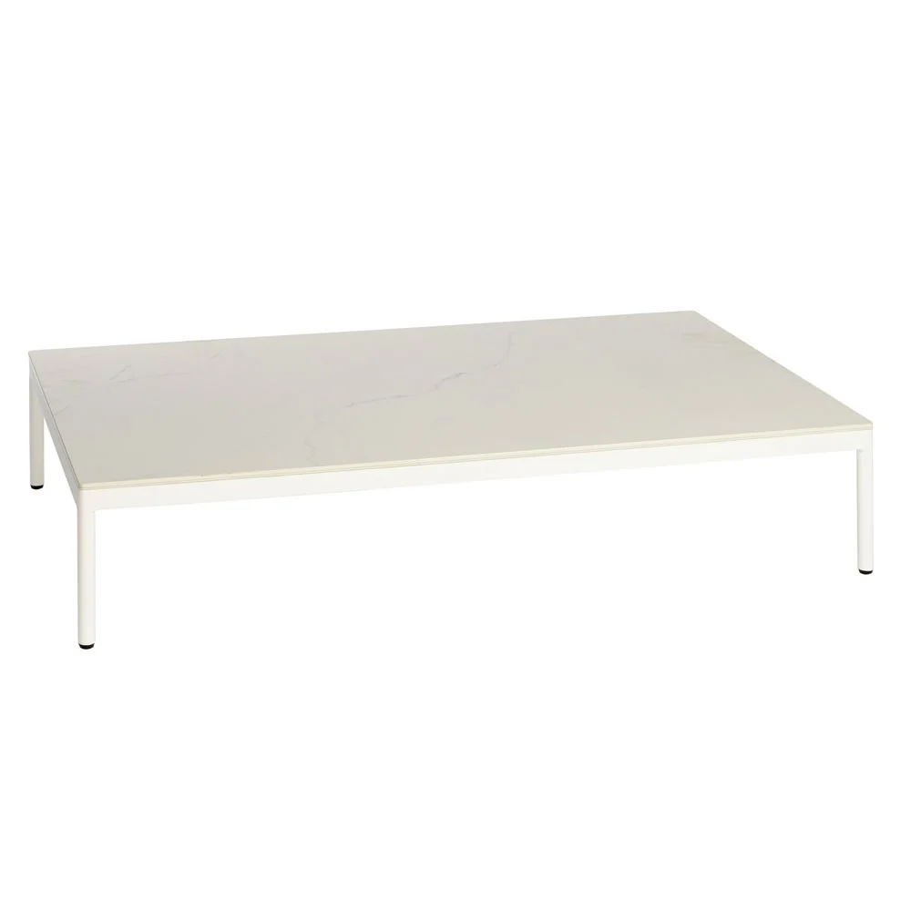 Tavolino Riad in ceramica 124x74cm bianco