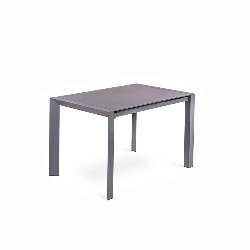 Tavolo Allungabile Pixel  in metallo con piano in vetro disponibile in piu finiture. Adatto per soggiorni o cucine