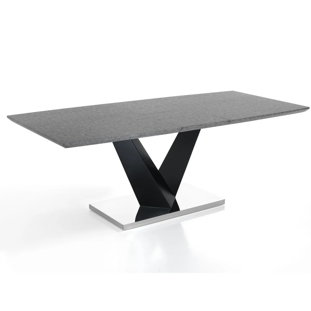 Tavolo allungabile Valy di Tomasucci con base in acciaio cromato e struttura e piano in legno mdf