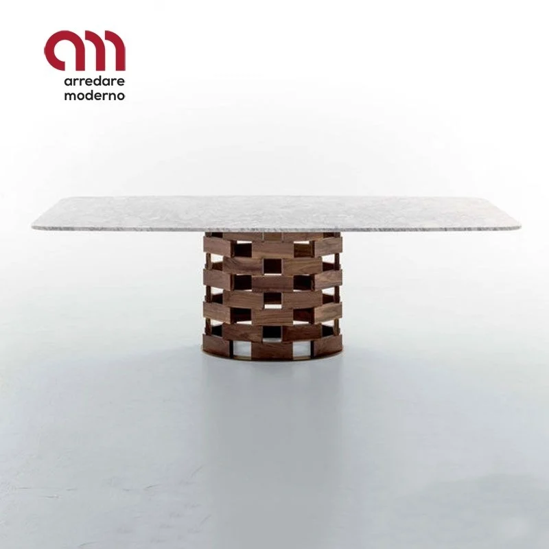 Tavolo Colosseo Tonin Casa fisso in marmo e gres porcellanato